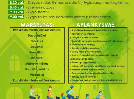 Tradicinis dviračių žygis Radviliškio krašte kvies keliauti rajono istorijos keliais