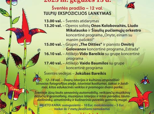 Burbiškio dvaras ruošiasi vienintelei Lietuvoje Tulpių žydėjimo šventei