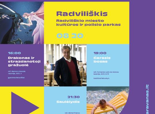 Šeštadienis Radviliškyje: „Kino karavano“ lauko kino teatras ir nemokami filmų seansai