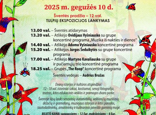 Tradicija tęsiasi – Burbiškio dvaro Tulpių žydėjimo šventė vyks 24-ą kartą