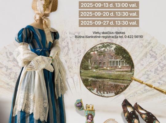 Burbiškio dvare rugsėjį tęsis ekskursijos parodoje apie madą ir siluetus