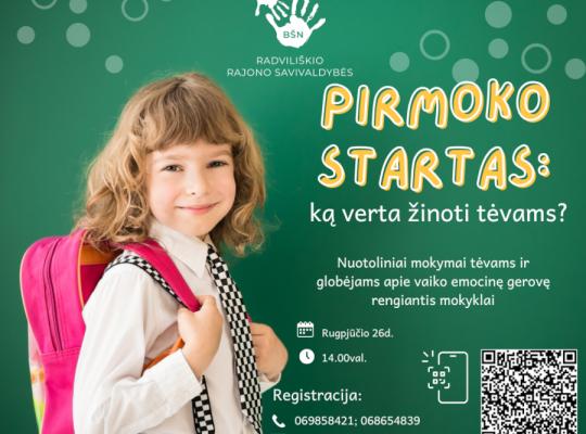 PIRMOKO STARTAS: KĄ VERTA ŽINOTI TĖVAMS?  