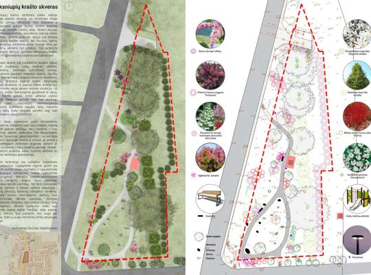 Informacija apie parengtą Alksniupių krašto skvero pertvarkymo projektinį pasiūlymą