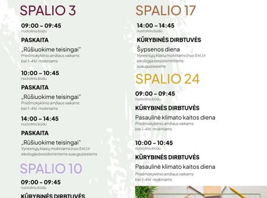 „Žaliasis taškas“ kviečia į nemokamas nuotolines edukacijas