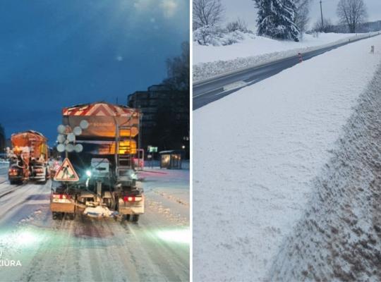 Daugiau nei 100 tūkstančių kilometrų: kelininkai dirba paromis, eismo sąlygos išlieka sudėtingos