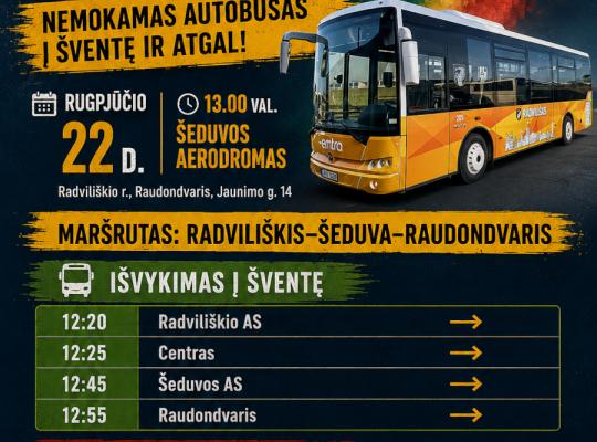 Į Aviacijos šventę Šeduvos aerodrome – nemokamu autobusu