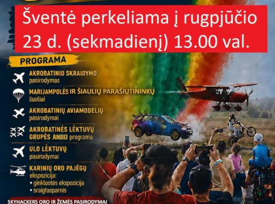 Aviacijos šventė Šeduvos aerodrome perkeliama į sekmadienį – visa programa išlieka