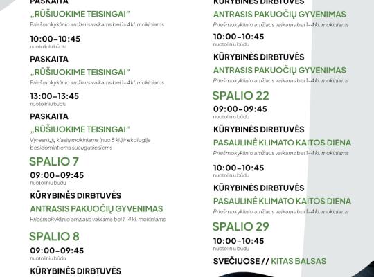 Pakuočių atliekų tvarkymo organizacija „Žaliasis taškas“ kviečia dalyvauti nemokamose edukacijose