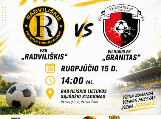 Radviliškio futbolininkai sutriuškino Vilniaus komandą