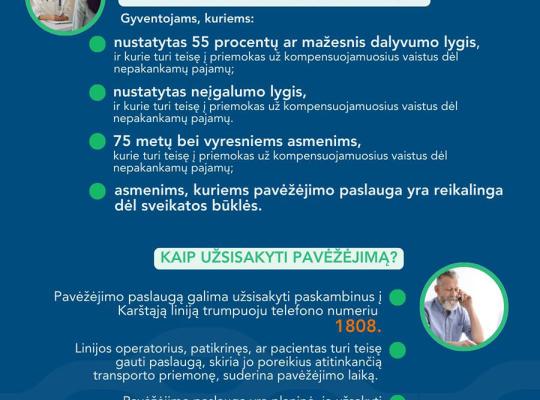 Pradėta teikti pacientų pavėžėjimo paslauga
