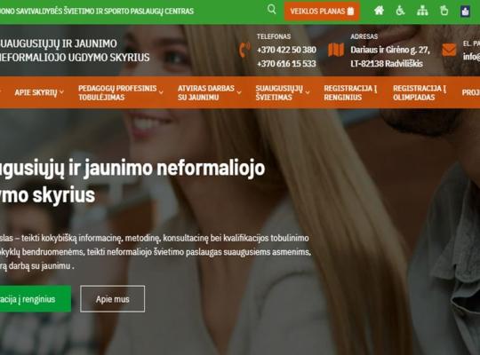 Atnaujinta Suaugusiųjų ir jaunimo neformaliojo ugdymo skyriaus interneto svetainė